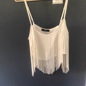 Bershka L fringe crop top
